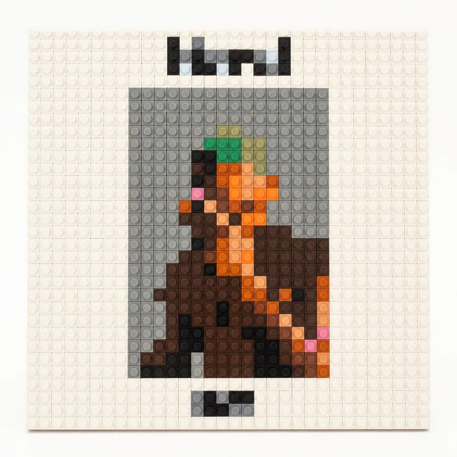 Pieza Frank Ocean construida con ladrillos